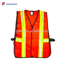 Chine Wholesa100% polyester maille haute visibilité réfléchissant gilet de sécurité des hommes de travail d&#39;orange de protection vêtements norme ANSI / ISEA
